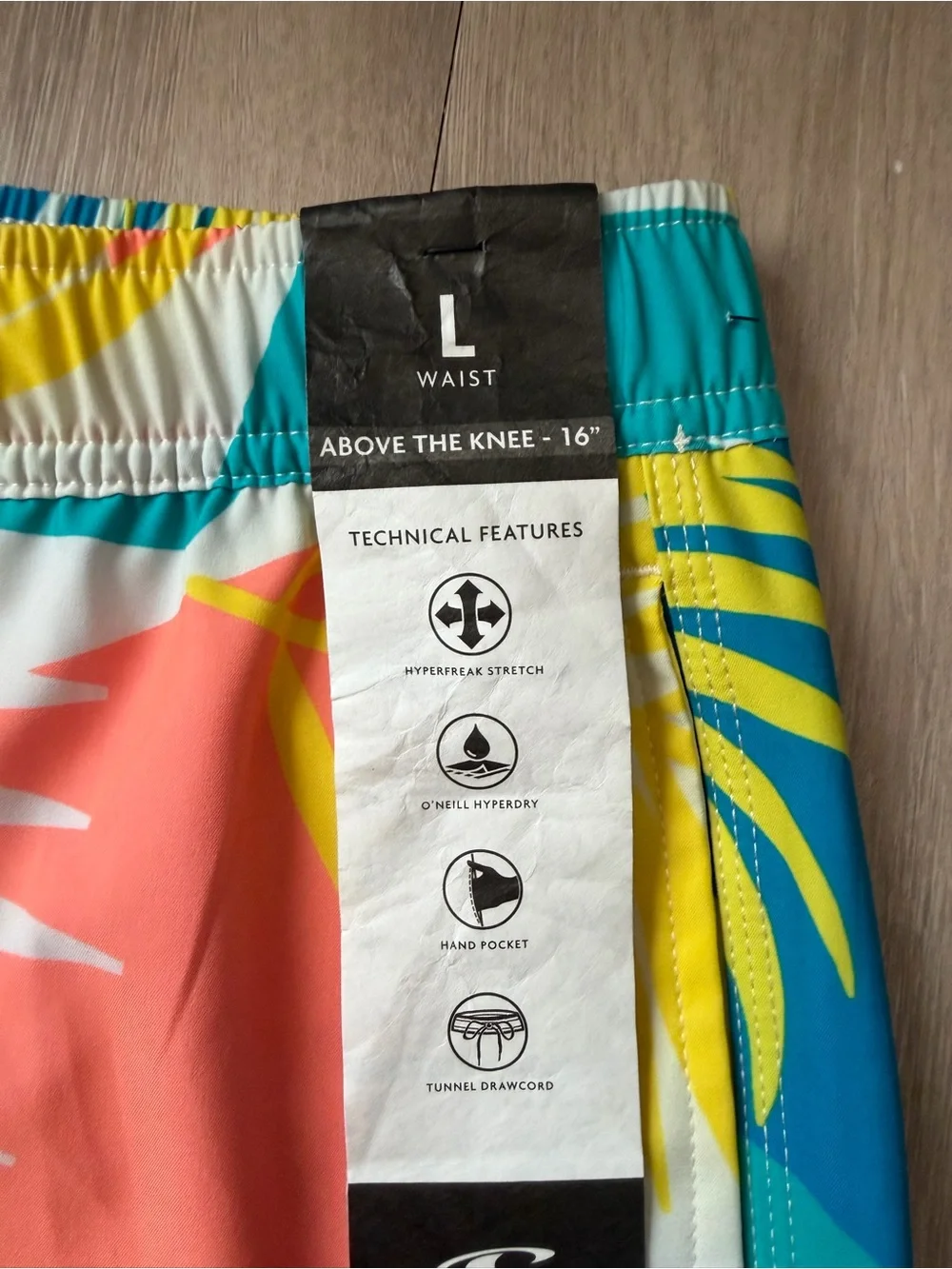 O'Neill youth Coral, Teal & Yellow Tropical Board Shorts